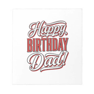 Gelukkige verjaardag papa vintage typografie shirt notitieblok