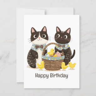 Gelukkige Verjaardag Pasen Katten Paasmand Briefkaart