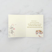 Gelukkige Verjaardag - Pastel Floral-Gold Baloons Kaart (Binnen)