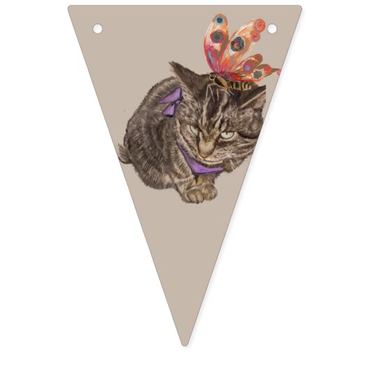 Gelukkige Verjaardag Paw-ty Kat Vlaggetjes (Eerste vlag)
