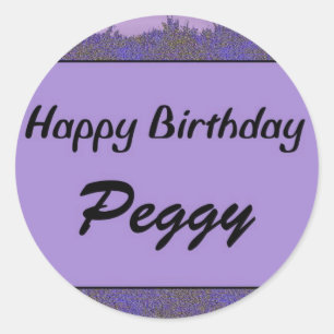 Gelukkige verjaardag Peggy Ronde Sticker