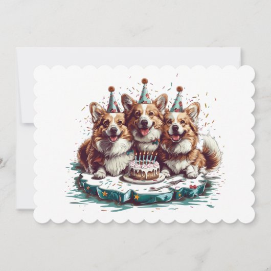 Gelukkige verjaardag Pembroke Welsh Corgi Dogs Kaart (Voorkant)