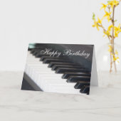 Gelukkige Verjaardag Piano Kaart (Gele Bloem)