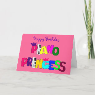 Gelukkige Verjaardag Piano Princess Kaart