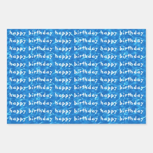 Gelukkige Verjaardag Pool Party Inpakpapier Vel (Voorkant 2)