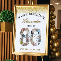 Gelukkige verjaardag Proost op 80 jaar Fotocollage