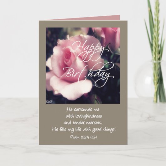 Gelukkige Verjaardag Psalm 103:4 Kaart (Voorkant)