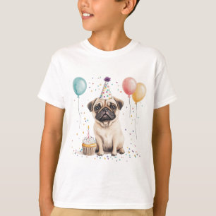 Gelukkige verjaardag Pug Hond T-shirt