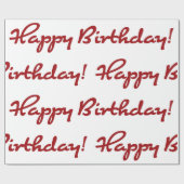 Gelukkige verjaardag! rood Casual schrift Cadeaupapier (Vlak)