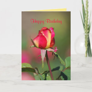 Gelukkige Verjaardag Rood en Geel Rose Kaart