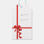 Gelukkige Verjaardag Rood Lint Cadeaulabel (Achterkant)