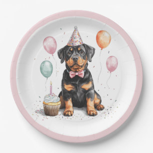 Gelukkige verjaardag Rottweiler hond Papieren Bordje