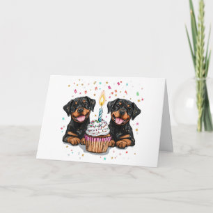 Gelukkige Verjaardag Rottweiler Honden Kaart