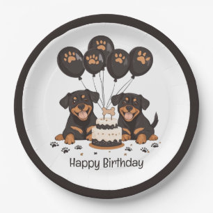 Gelukkige Verjaardag Rottweiler Honden Papieren Bordje