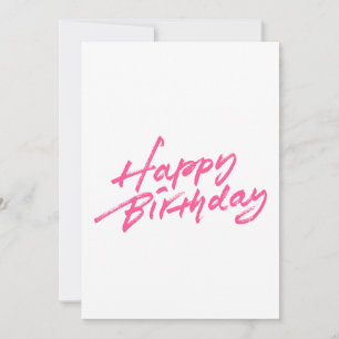 Gelukkige Verjaardag Roze Borstel Stroke Design Kaart
