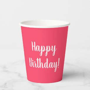 Gelukkige Verjaardag Roze Verjaardagsfeest Papieren Bekers