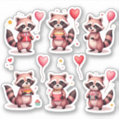 Gelukkige Verjaardag Roze Wasberen Cake Ballonnen Sticker (Voorkant)