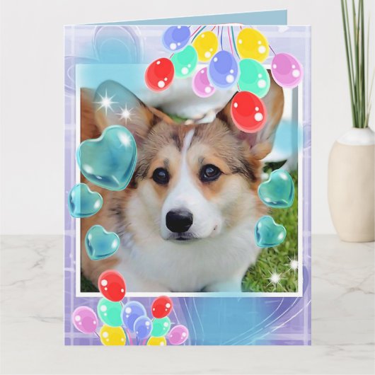 Gelukkige verjaardag Sable Corgi Kaart (Voorkant)