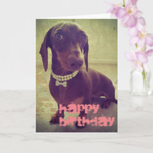 Gelukkige Verjaardag  Sausage Dog Kaart