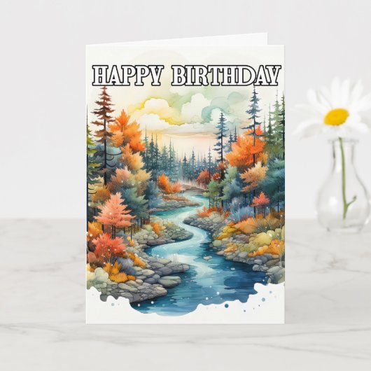 Gelukkige Verjaardag Scenery Buitenlandschap Kaart (Kleine Plant)