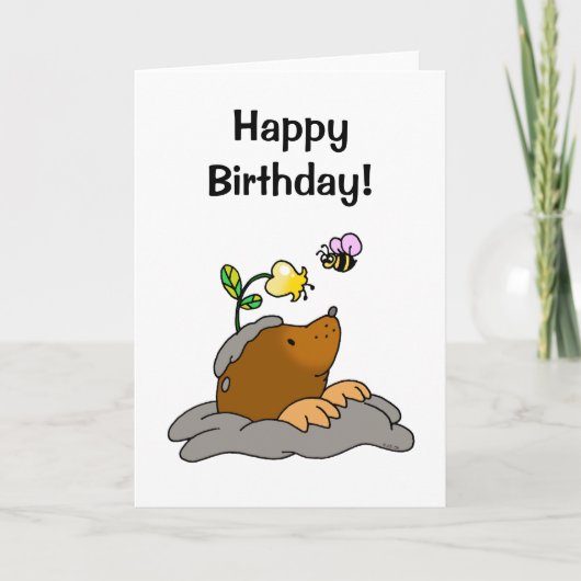 Gelukkige verjaardag! (schattige mol) kaart (Voorkant)