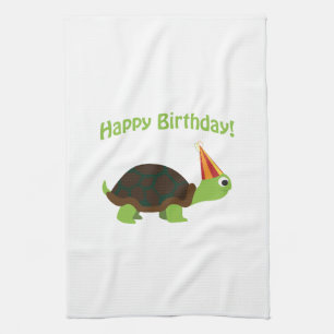 Gelukkige Verjaardag! Schildpad Theedoek