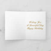 Gelukkige Verjaardag Sepia Roos Kaart (Binnen)