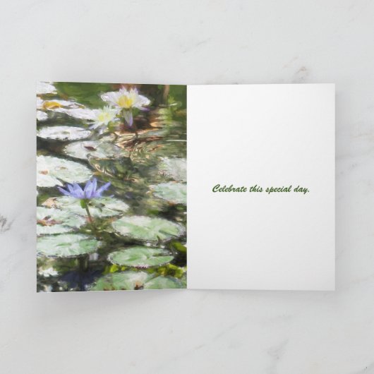 Gelukkige Verjaardag serene bloemenkaart Kaart (Binnen)