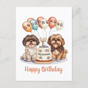 Gelukkige Verjaardag Shih Tzu Honden Verjaardagsta Briefkaart