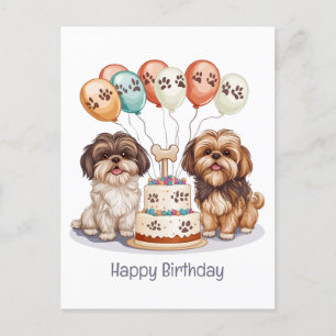 Gelukkige verjaardag Shih Tzu honden verjaardagsta Briefkaart