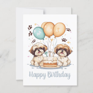 Gelukkige verjaardag Shih Tzu honden verjaardagsta Briefkaart