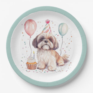 Gelukkige verjaardag Shih Tzu honden verjaardagsta Papieren Bordje