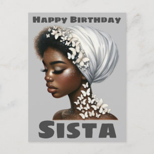 Gelukkige Verjaardag Sista Zwart Meisje Magisch Me Feestdagenkaart