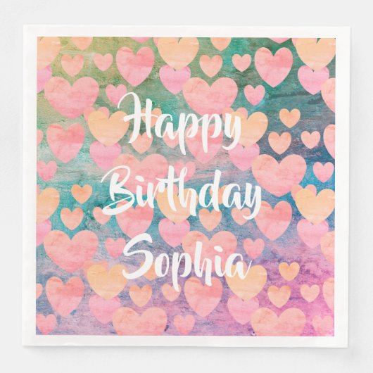 Gelukkige Verjaardag #Sophia party servetten van D (Voorkant)