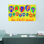 Gelukkige verjaardag spandoek (Beurs)