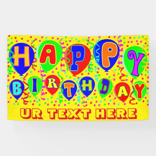 Gelukkige verjaardag spandoek (Horizontaal)