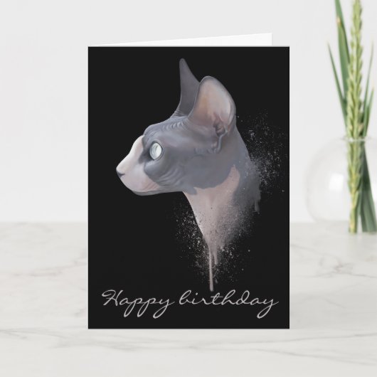 Gelukkige verjaardag sphynx kaart (Voorkant)