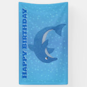 Gelukkige Verjaardag Springen Sparkle Als Blauwe D Spandoek (Verticaal)