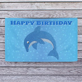 Gelukkige Verjaardag Springen Sparkle Als Blauwe D Spandoek