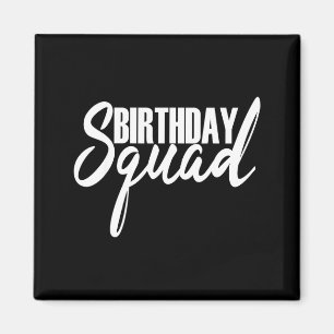 Gelukkige verjaardag squad feest witte cadeau magneet