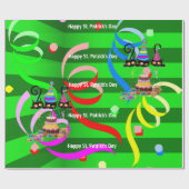 Gelukkige Verjaardag St. Patrick's Day Wrapping Pa Cadeaupapier (Vlak)