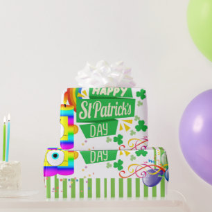 Gelukkige Verjaardag St. Patrick's Day Wrapping Pa Cadeaupapier