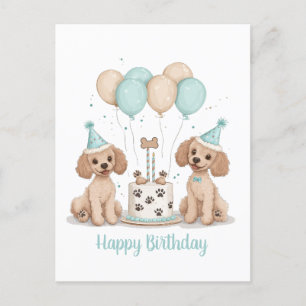 Gelukkige verjaardag standaard Poodle honden Briefkaart