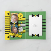 Gelukkige Verjaardag Stap Papa geel groen foto Kaart (Binnen)