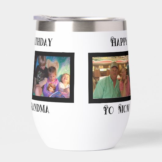 Gelukkige Verjaardag Stemless Wijn Tumbler, (Rechts)