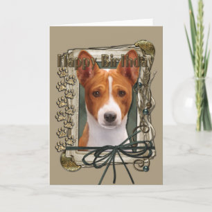 Gelukkige Verjaardag - Stone Paws - Basenji Kaart