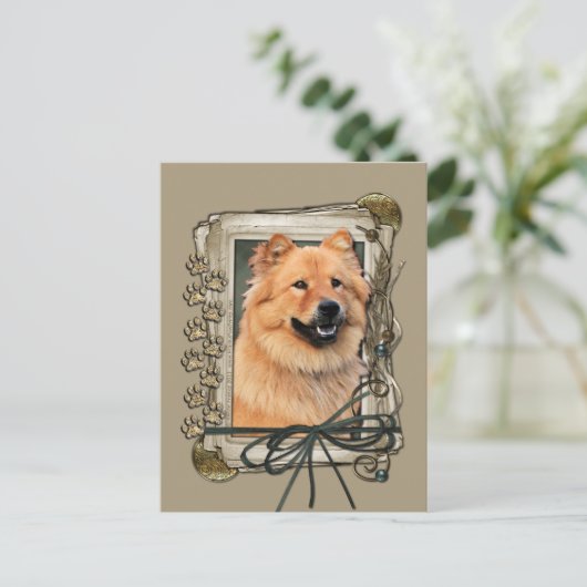 Gelukkige Verjaardag - Stone Paws - Chow Chow - Ci Briefkaart (Staand voorkant)