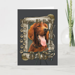 Gelukkige Verjaardag - Stone Paws - Irish Setter - Kaart