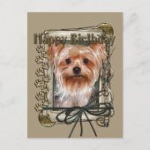 Gelukkige verjaardag - Stone Paws - Yorkshire Terr Briefkaart (Voorkant)