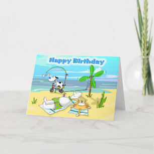 Gelukkige verjaardag strandkaart kaart